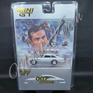 Diecast Mini GT 007 James Bond Thunderball Aston Martin Japanese Version silver rubber tires