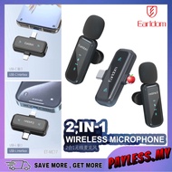 Earldom ET-MC17 2-in-1 Wireless Microphone Dual Clip Mic with Type-C & iP Receiver For Live Streamin