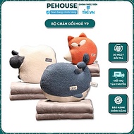 Bộ Chăn Gối Ngủ Văn Phòng Hình Thú Cute PeHouse PH602, Bộ Gối Và Chăn Văn Phòng Chất Liệ