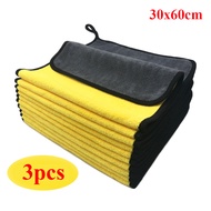 【500GSM】3/5/10pcs Kain Pengering Pembersih Mobil Lap Mobil 2 in1 warna sisi microfiber serbaguna lem