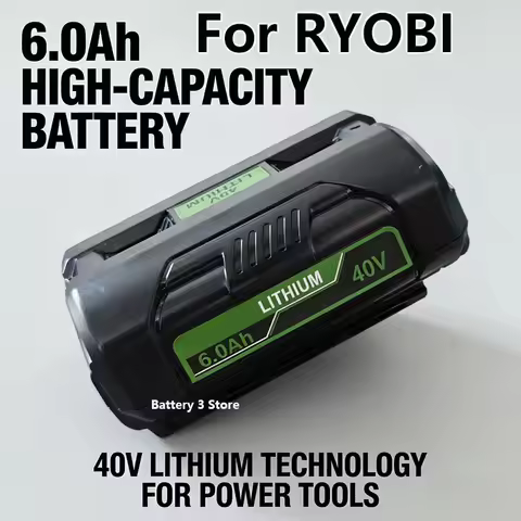 for Ryobi 6.0Ah 40V Li-Ion Rechargeable Battery 40V Cordless Power Tools Battery OP4040 OP40501 OP40