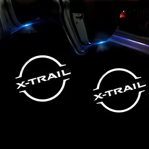 2PCS Car styling Door LED Decoration Wireless Welcome Light Logo For Nissan Sylphy X-trail T31 Xtrai