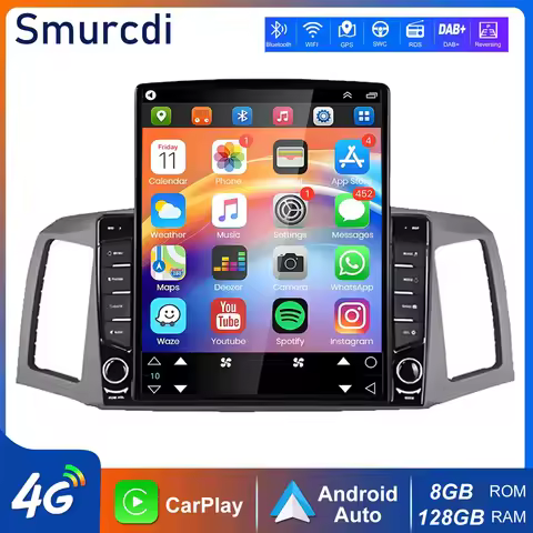 9.7" Android 16 Carplay Auto For JEEP Grand Cherokee WK 2004 2005 -2007 Car Radio Navigation GPS Mul