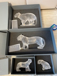 Lalique  FOUR LALIQUE FROSTED GLASS 'BENGALOU' TIGER