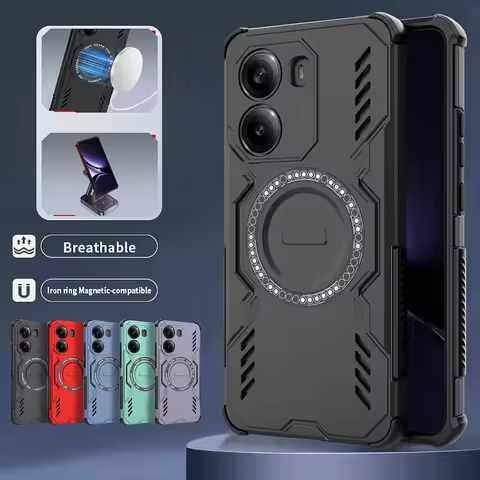 Armor Heat Dissipation Case for For Mi Poco X7 Pro X5 Pro Magnetic Wireless Charge Cover for Poco M6