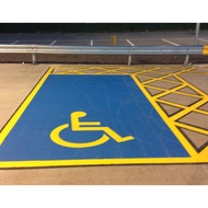 Car Park Lines Marking for OKU Sign with Blue Background (PLS CONTACT US FOR ENQUIRIES)