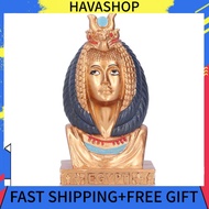 Havashop Egyptian Queen Head Statue Natural Resin Gift Pharaoh Figurine Decor YEK