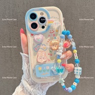 3D iPhone 16 15 14 13 12 11 Pro Max 7 8 Plus XR XS MAX Shockproof Cute Cartoon Pattern Strap Case fo