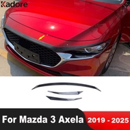 Front Hood Engine Cover Trim For Mazda 3 Mazda3 Axela BP 2019-2025 Carbon Fiber Car Accessories