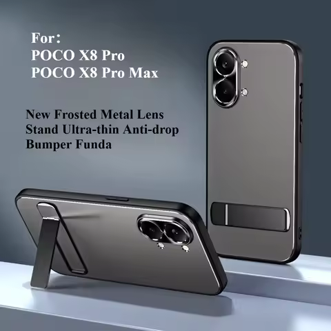 For POCO X8 Pro/X8 Pro Max Case New Frosted Metal Lens Stand Ultra-thin Cover For Xiaomi POCO X8 Pro