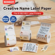 NIIMBOT B1 B2 B21 B31 Printer Label Creative Cartoon Thermal Waterproof Kids School Sticker Nama