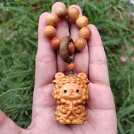 lontimemioak] 2027 Zodiac Sheep Wood Carving Decor Artistic Intricate Design for Chinese New Year Ce