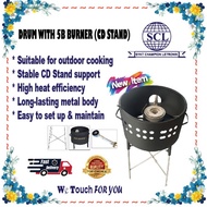 DRUM WITH 5B (CD STAND)- OUTDOOR COOKING STOVE, HIGH HEAT EFFICIENCY, DURABLE METAL BODY