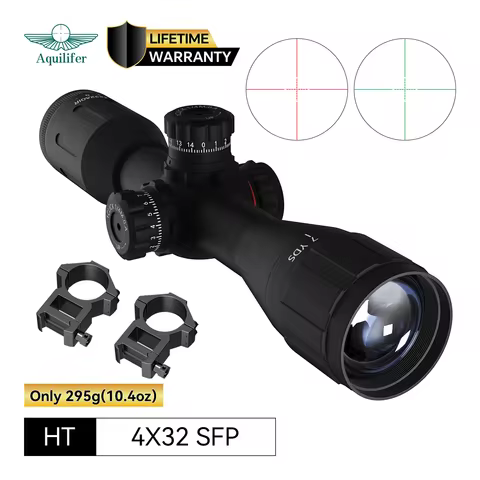 Aquilifer 4x32 AO Hunting Rifle Scope Red Green Illumination 295g for 22LR Rimfire AR AK with Scope