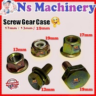 Screw Gear Case Brush Cutter Skru Mata Mesin Rumput Nut Bolt 17mm / 13mm /19mm