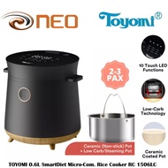 TOYOMI 0.6L SmartDiet Micro-Com. Rice Cooker RC 1506LC