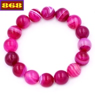 Vòng chuỗi đeo tay đá thạch anh hồng sọc từ 6 ly đến 14 ly vòng chuỗi đeo tay charm inox charm phật