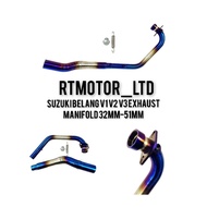 SUZUKI BELANG150 BELANG R150 TITANIUM BLUE EXHAUST PIPE MANIFOLD 51MM EKSOZ EKZOS RACING STANDARD NL