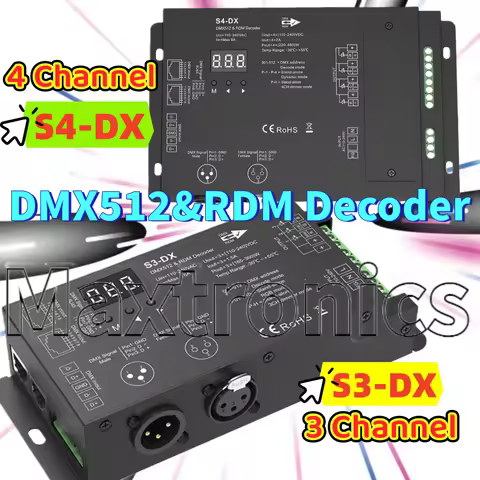 Skydance High Voltage LED Strip DMX512&RDM Decoder S3-DX 3CH*1.5A/ S4-DX 4CH*2A with RF RDM Controll