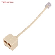 (Takashitree) Telephone Splitter RJ11 6P4C 1 Male To 2 Female Adapter RJ11 To RJ11 Separator Phone A