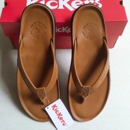 Men's kickers sandals - leather kickers flip flops - men's kickers sandals - Tan light brown, 43