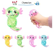 CHAMPIONO Squishy Stress Glitter, Sugar Filled Glitter Axolotl Squishy Toys,  Cute Shape Soothing Te