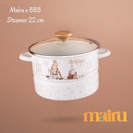 Mairu X BIG Bear & Bird Enamel Steamer Cooking Pot 22 Cm