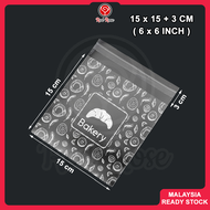 【 15x15+3cm ±100/500/1000Pcs 】Bread Packaging Plastic / Baking Plastic / Bread Plastic / Bun Plastic