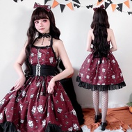 Demon Bear lolita Dress lolita Sling Dress lolita Dark Gothic Style JSK Dress