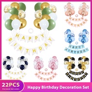 Happy Birthday Banner Confetti Balloon Bday Decoration Set 22pcs Birthday Balloons Party Decorations