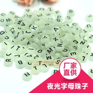Manik Huruf Bercahaya Manik Huruf Akrilik 4*7MM Bulat Rata DIY Aksesori Barang Kemas Manik Pengeluar