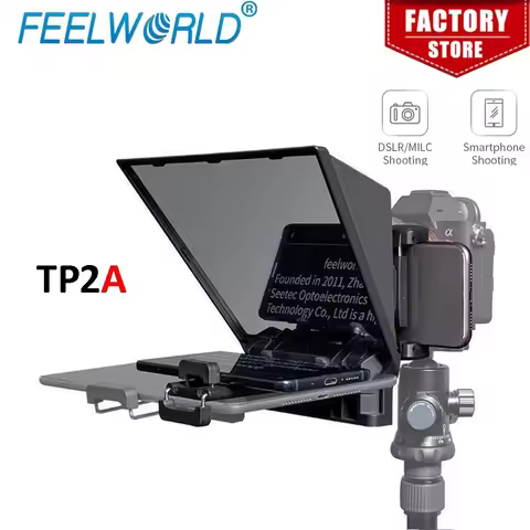 FEELWORLD TP2A Portable 8 Inch Teleprompter Supports Under 8" DSLR Shooting Smartphone/Tablet Prompt