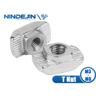 NINDEJIN 30pcs M3 M4 M5 M6 M8 T nut Hammer Head Sliding Carbon Steel T Slot Nut Fasteners 2020 3030 