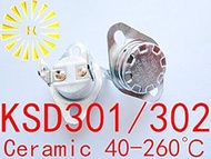 Chavis 5PCS x KSD302 16A 40-260 degree Ceramic 250V KSD301 Normally Open/Closed Temperature Switch Thermostat Fuse - (Temperature: Normally Open 45C)