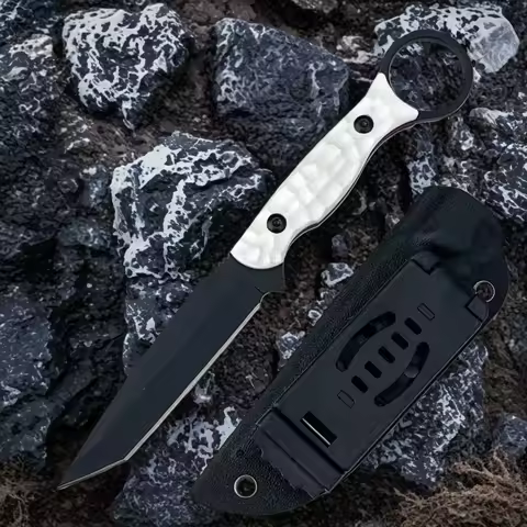 High-Quality Outdoor Fixed Blade Knife 8Cr13MoV Steel Blade G10 Handle Travel Hiking Outdoor Camping