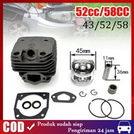 MESIN 1 Set 58CC 52CC Cylinder Block Assy Small Chain Saw Machine 45.2MM 45.2MM 5800/ Complete 5200 