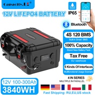 12V Lifepo4 battery 100Ah 120AH 300Ah LiFePO4 Lithium Boat Battery200ah Bluetooth BMS for Solar RV C