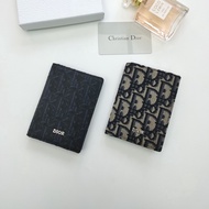 Di*r original 100% men and woman credit card Wallet card holder Gift leather Wallet kulit lembu for 