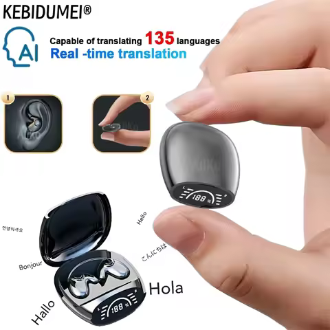 Invisible Wireless BT AI Real-time Language Translation Earphones 135 Languages Sleep Headphone Tran