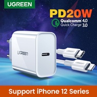 UGREEN 2Pin EU Plug 20W USB C PD Charger Quick Charge 4.0 PD Charger compatible for iPhone 14