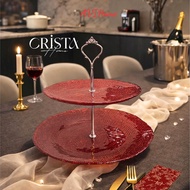 Crista Home 2-Tier Round Mesh Glass Tray for Fruits and Candies - Luxurious Decor [AV60224]