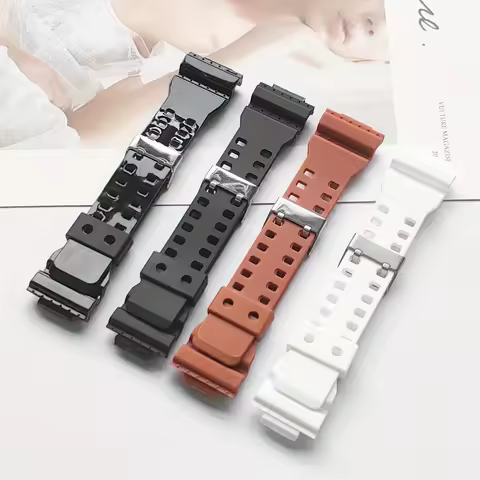 TPU Rubber Men's Watch Band for Casio G-shock GA100/110/120/GD100/120/GA300/G-8900 Raised 16mm Repla