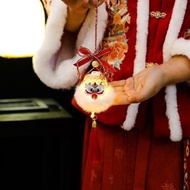 Others - 2025新年花燈 - 兒童手提竹編發光玩具燈，元宵節刺繡醒獅掛件-DIY竹編燈籠-好运福（醒獅款）/T0