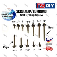 NYDIY PCS Hex Self Drilling Screw Skru Atap SKRU Bumbung With Washer Awning Screw Skru Kayu , Skru zink 天面螺丝