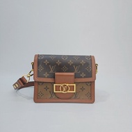 lv 雙色原花金釦 mini Dauphine 肩斜包