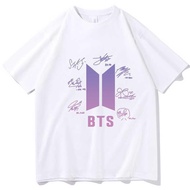 Kaos Kpop BTS Loose Cotton Crew Neck T-shirt for Women & Girls