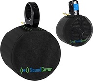 Black Heavy Duty Medium Marine Speaker Covers for Round 6.5" & Oval 6x9 Boat Wakeboard Tower Pod Spe