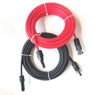 Solar Panel Cable Wire Extension PV Cable DC Rated 4mm² 6mm² 12AWG 10AWG with Solar Connectors Plugs