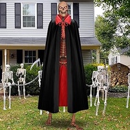 Cozypower 12 ft Skeleton Vampire Cloak Halloween Vampire Costume Black Red Reversible Cloak for 12 f
