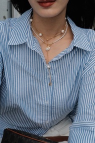 Grace 金幣吊墜淡水珍珠項鍊・金幣項鍊・天然珍珠